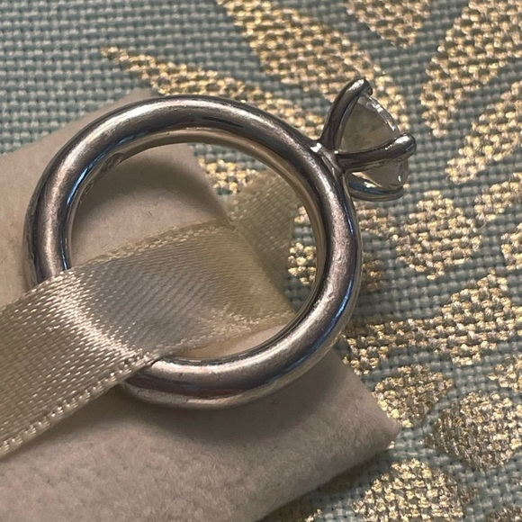 Sterling silver cz engagement ring - Picture 3 of 4